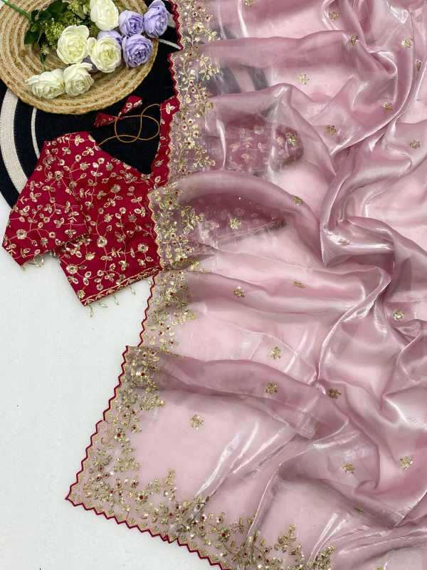 Satin Silk Sequence Saree