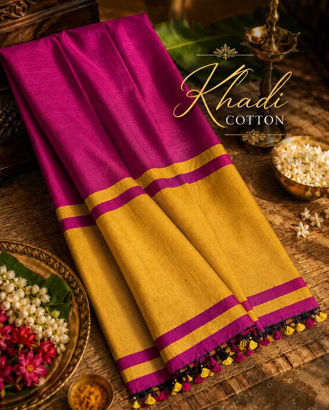Khadi Cotton Designer Saree