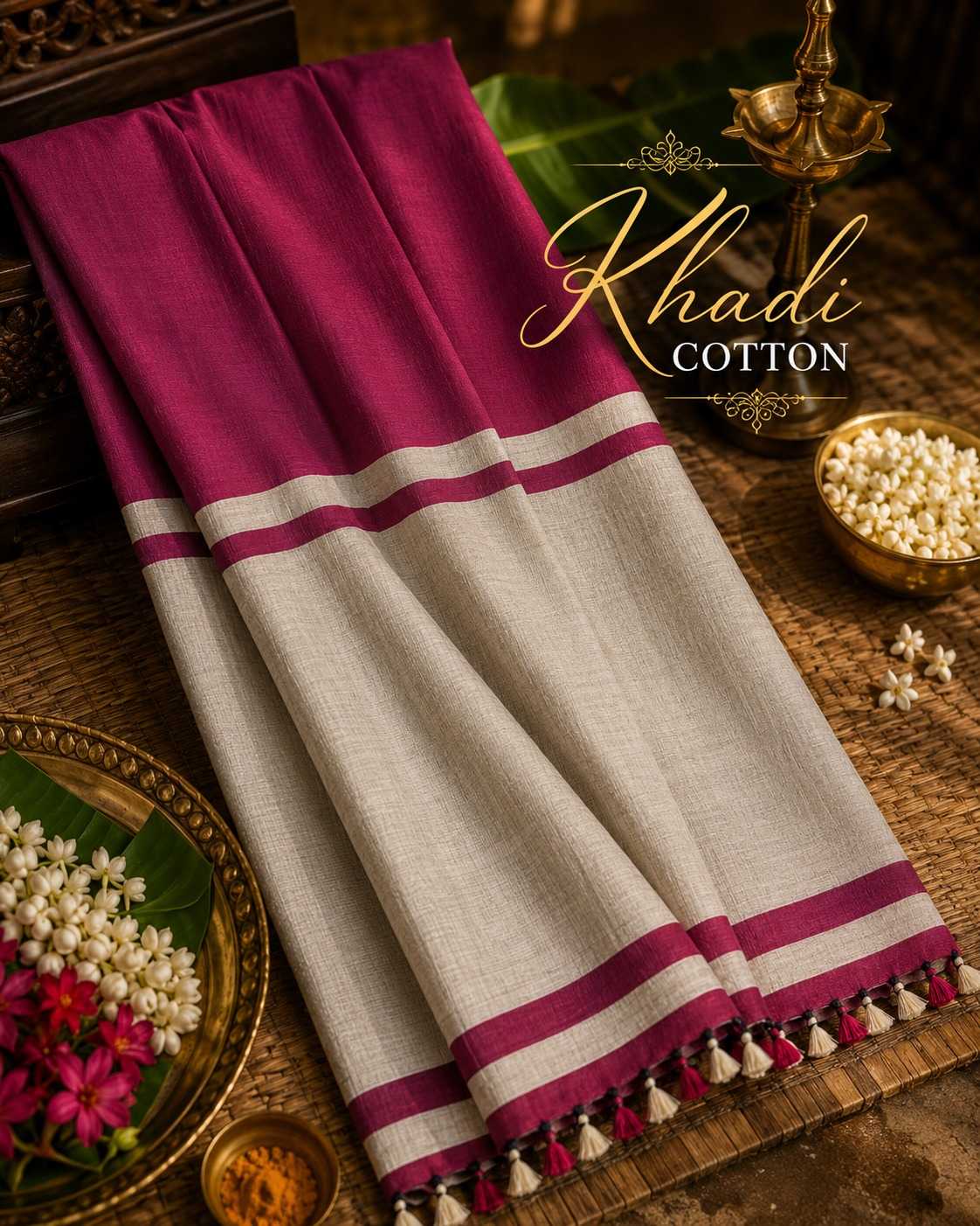 Khadi Cotton Designer Saree