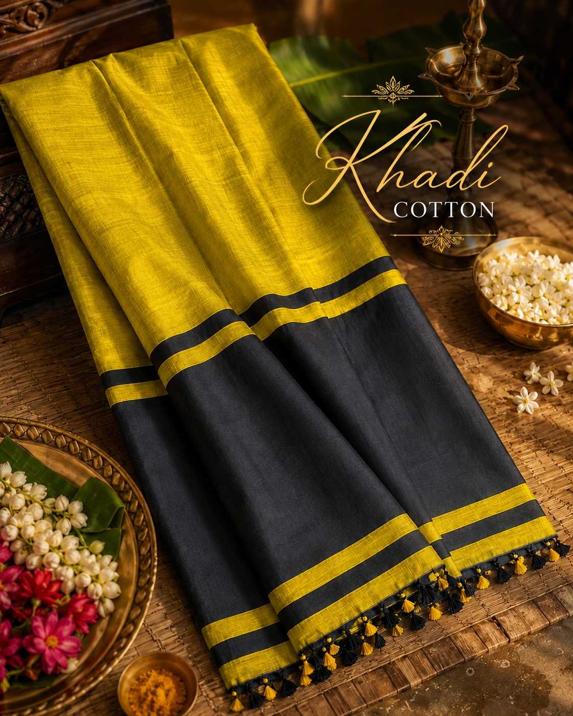 Khadi Cotton Designer Saree