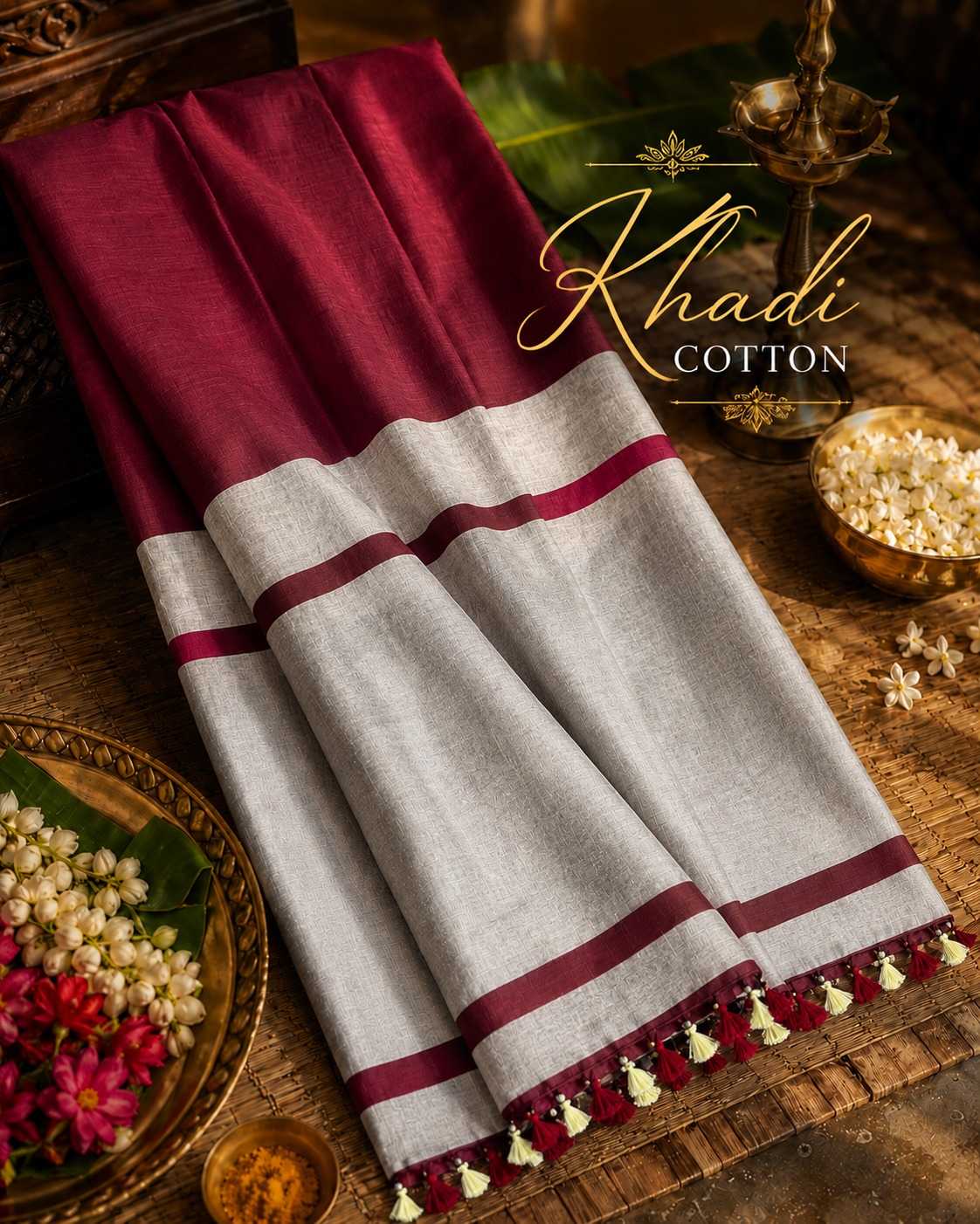 Khadi Cotton Designer Saree