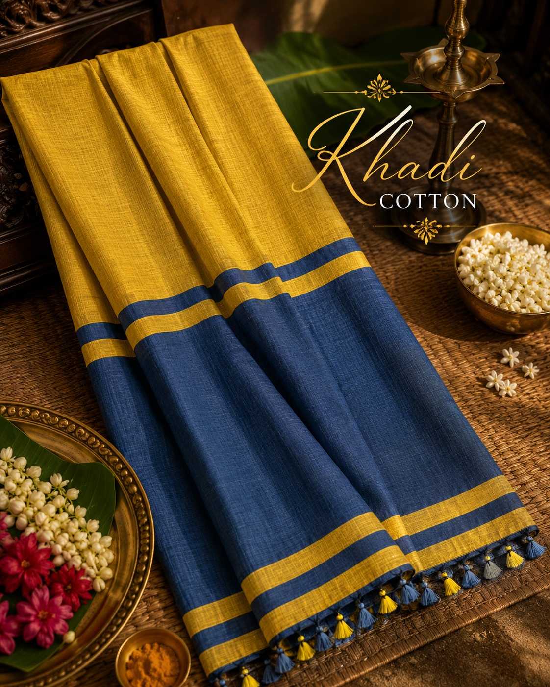 Khadi Cotton Designer Saree