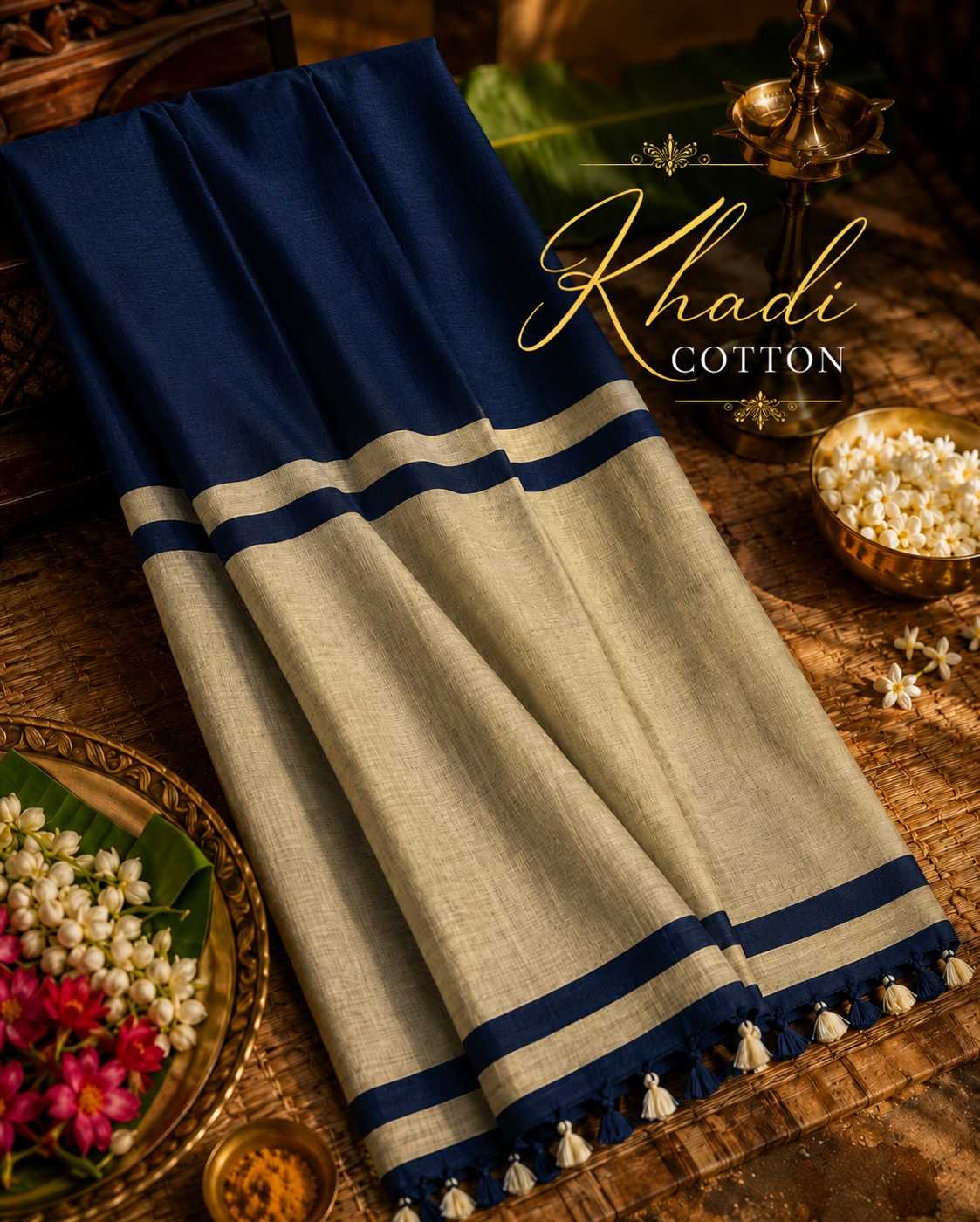 Khadi Cotton Designer Saree
