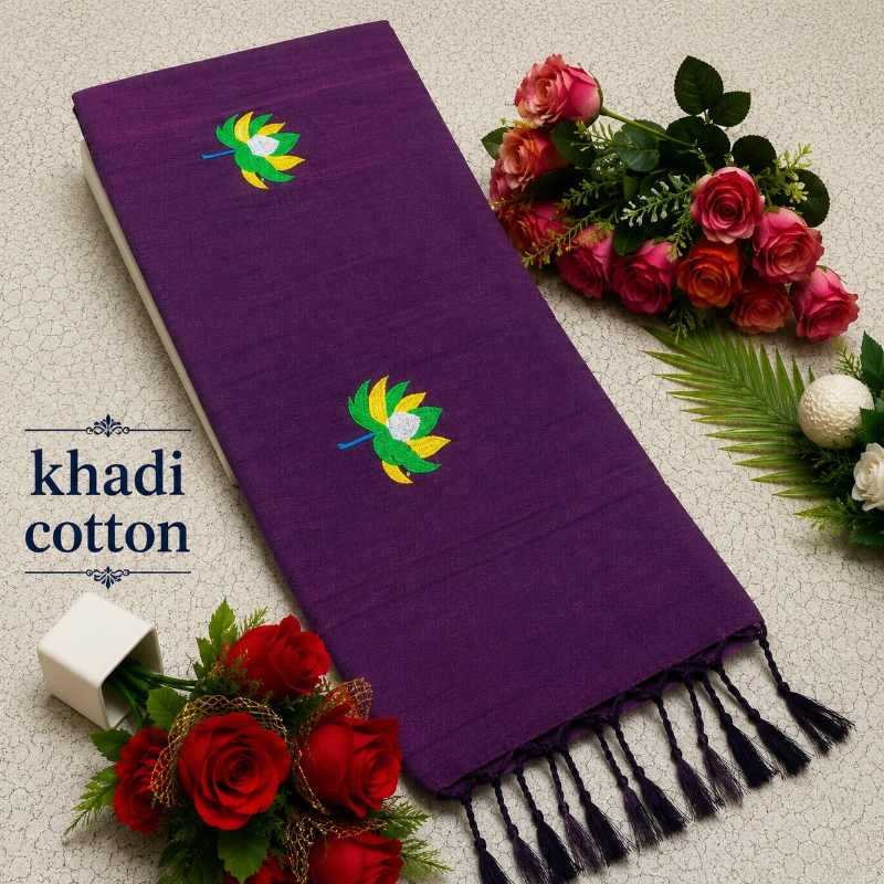 Khadi Cotton Embroidered Saree