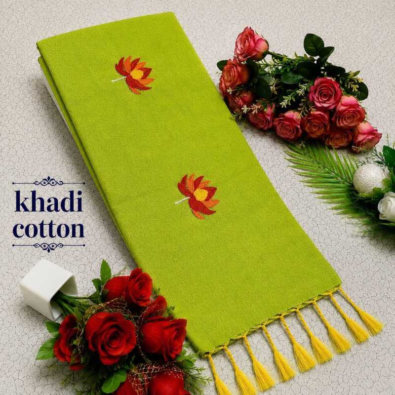 Khadi Cotton Embroidered Saree