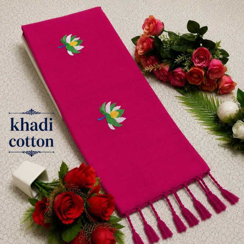 Khadi Cotton Embroidered Saree