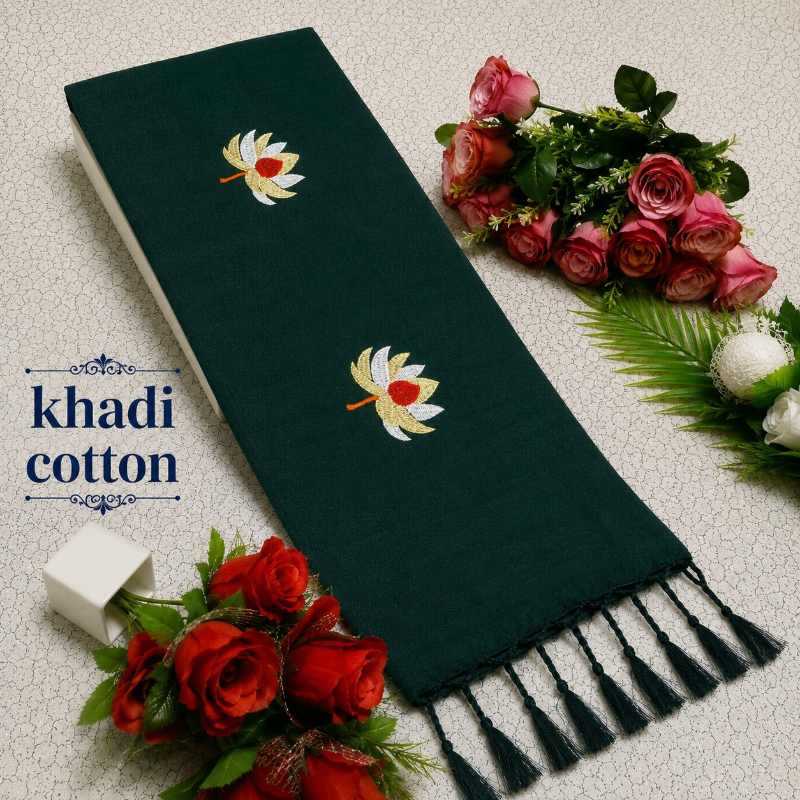 Khadi Cotton Embroidered Saree