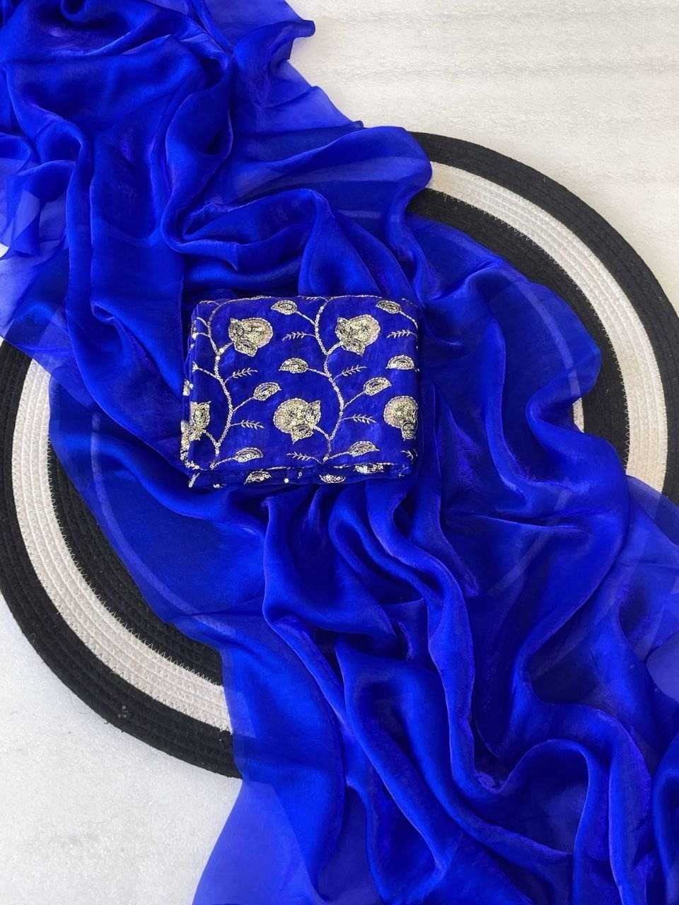 Satin Silk Embroidered Saree