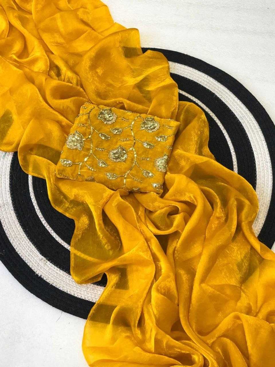 Satin Silk Embroidered Saree