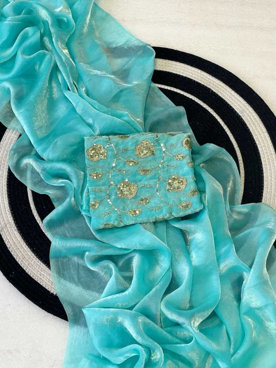 Satin Silk Embroidered Saree