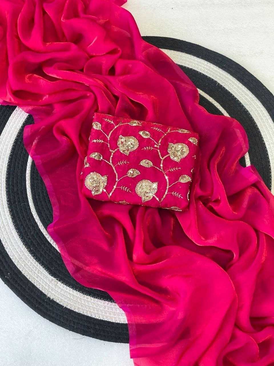 Satin Silk Embroidered Saree