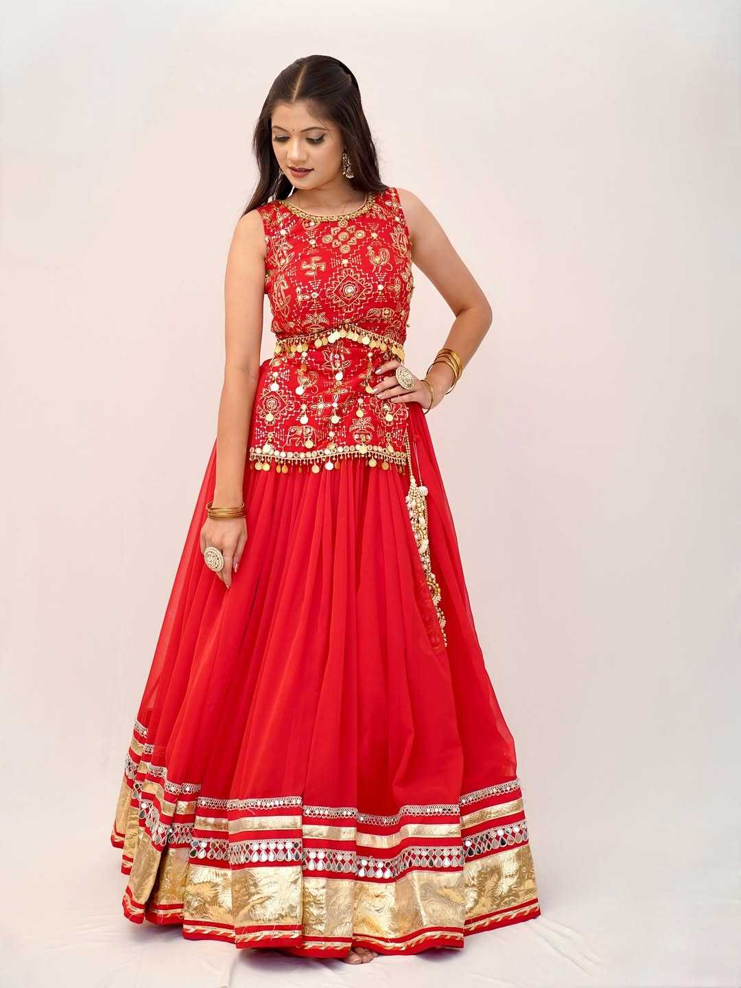 Faux Georgette Lehenga