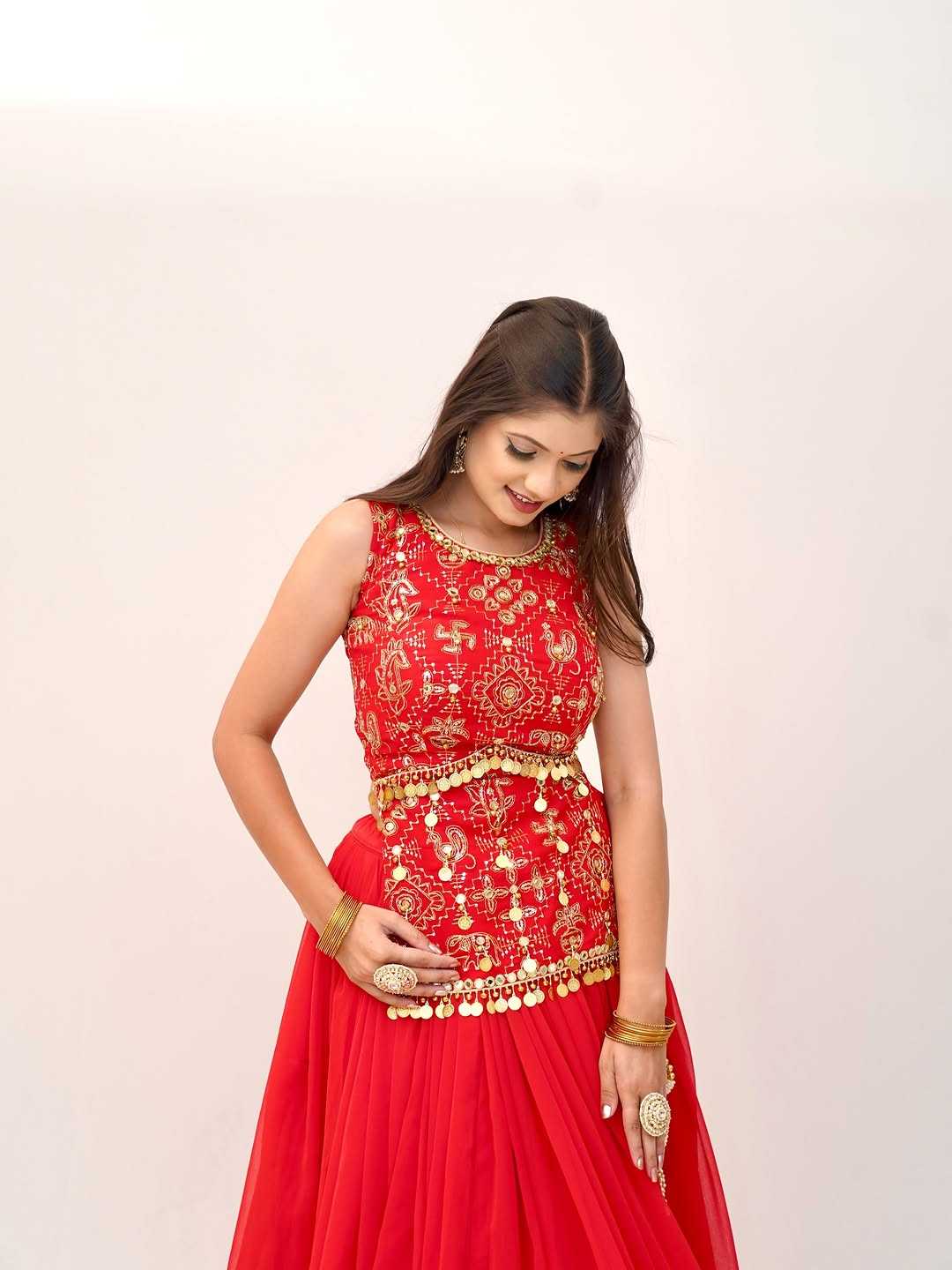 Faux Georgette Lehenga