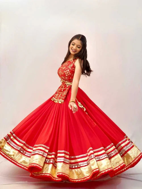 Faux Georgette Lehenga