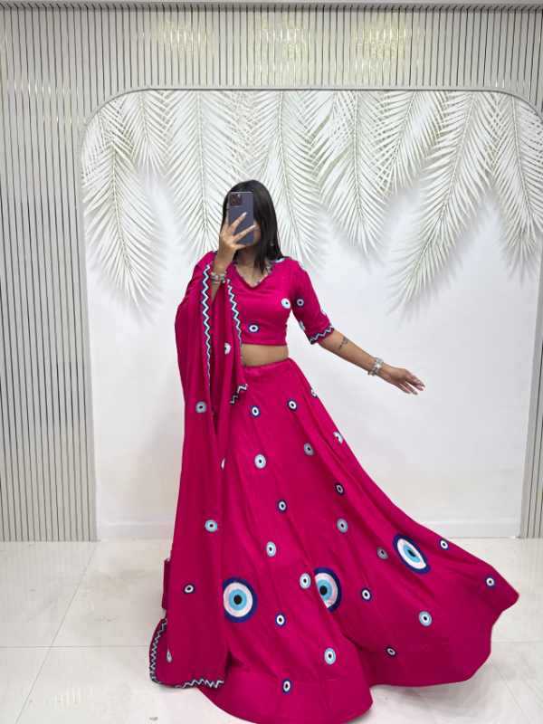 Pure Cotton Designer Lehenga in White