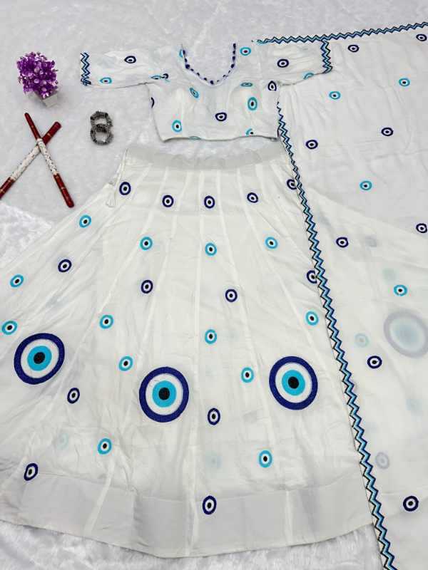 Pure Cotton Designer Lehenga in White