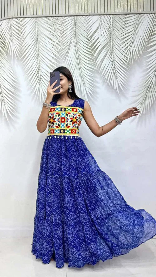 Georgette Printed Gown 10
