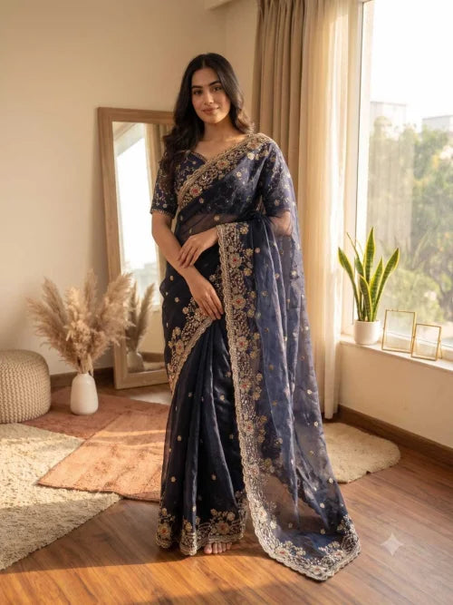 Satin Silk Designer Saree 101