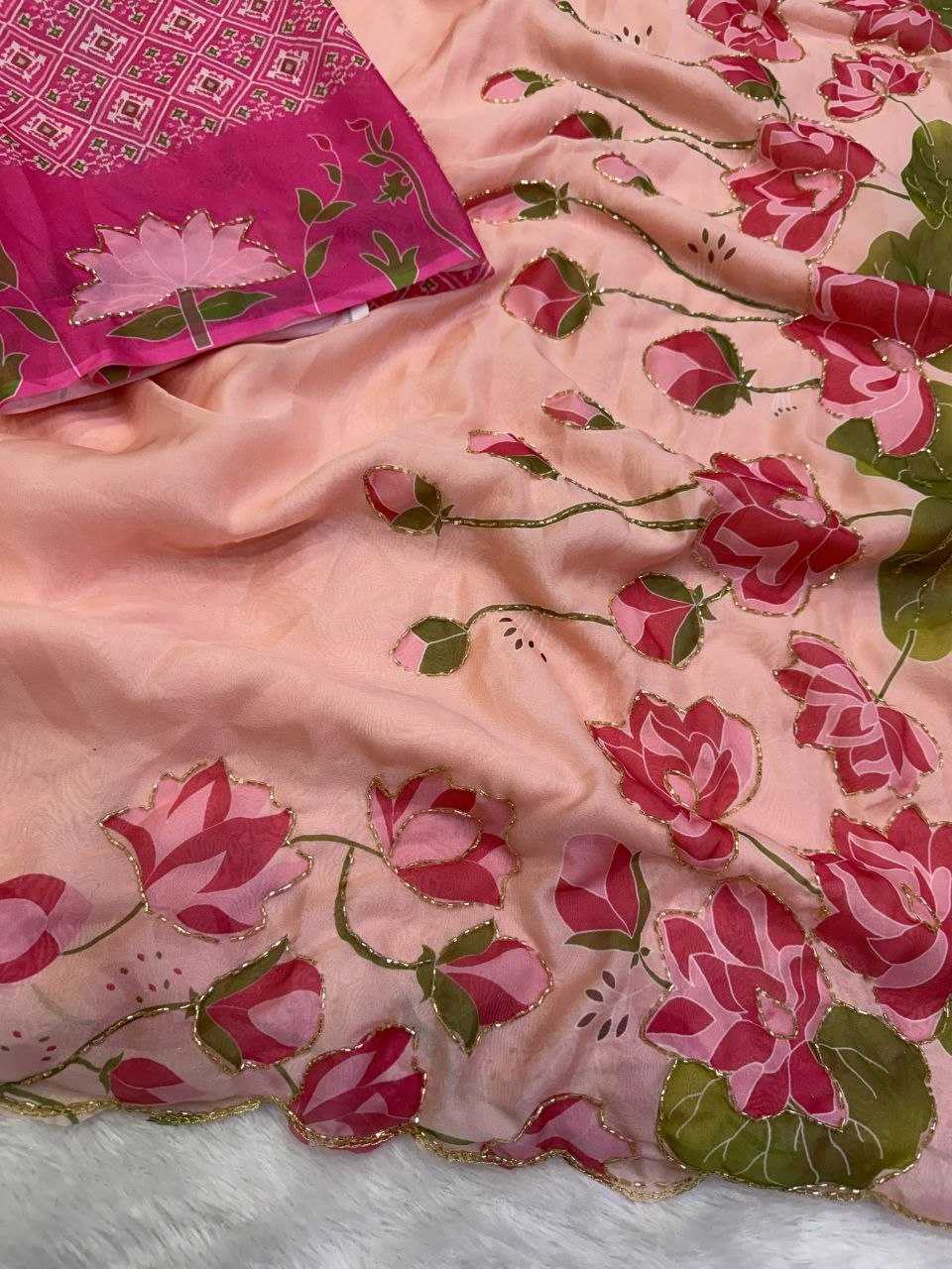 Tabby Silk Soft Saree in Red