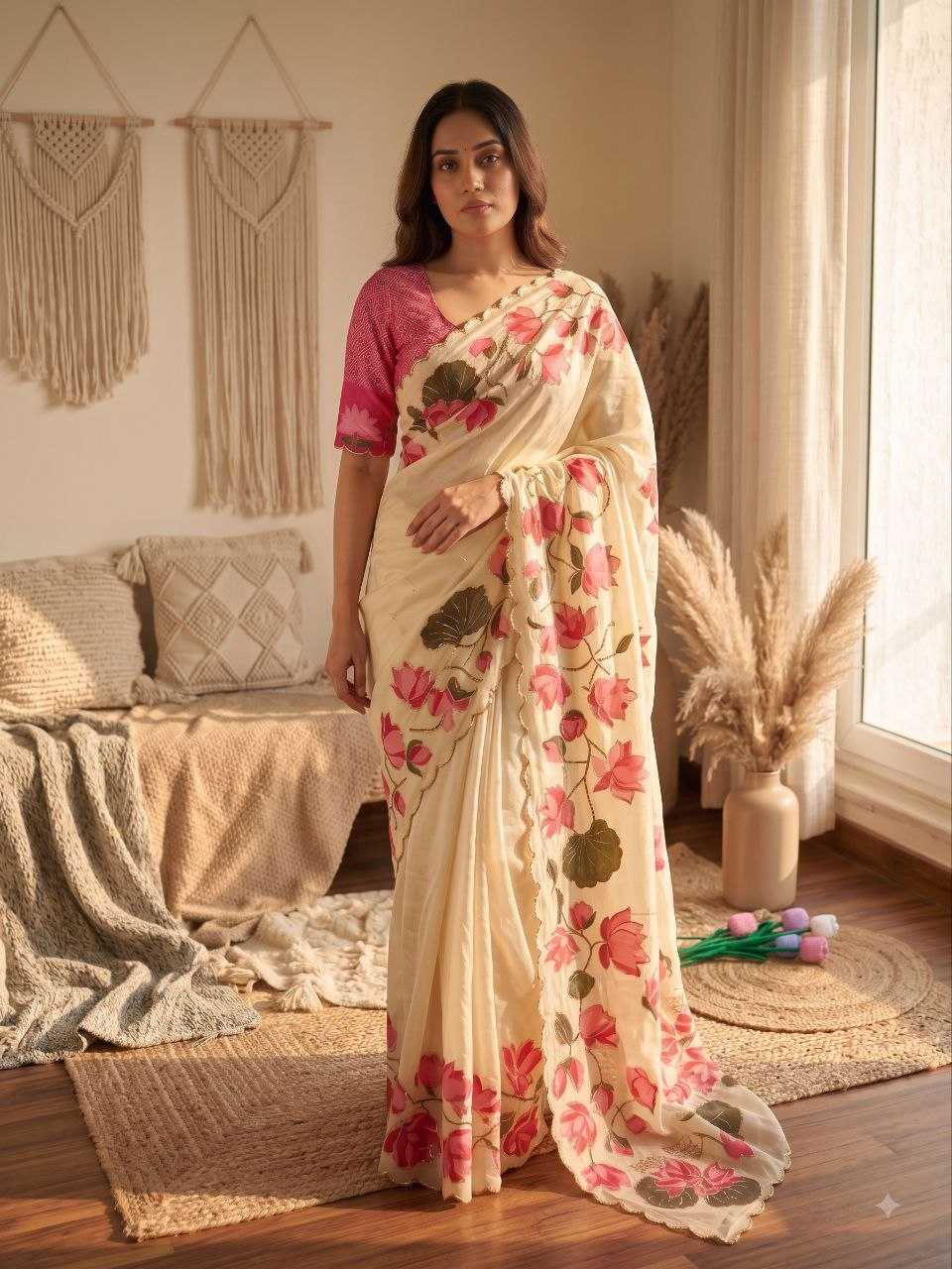 Tabby Silk Soft Saree in Red