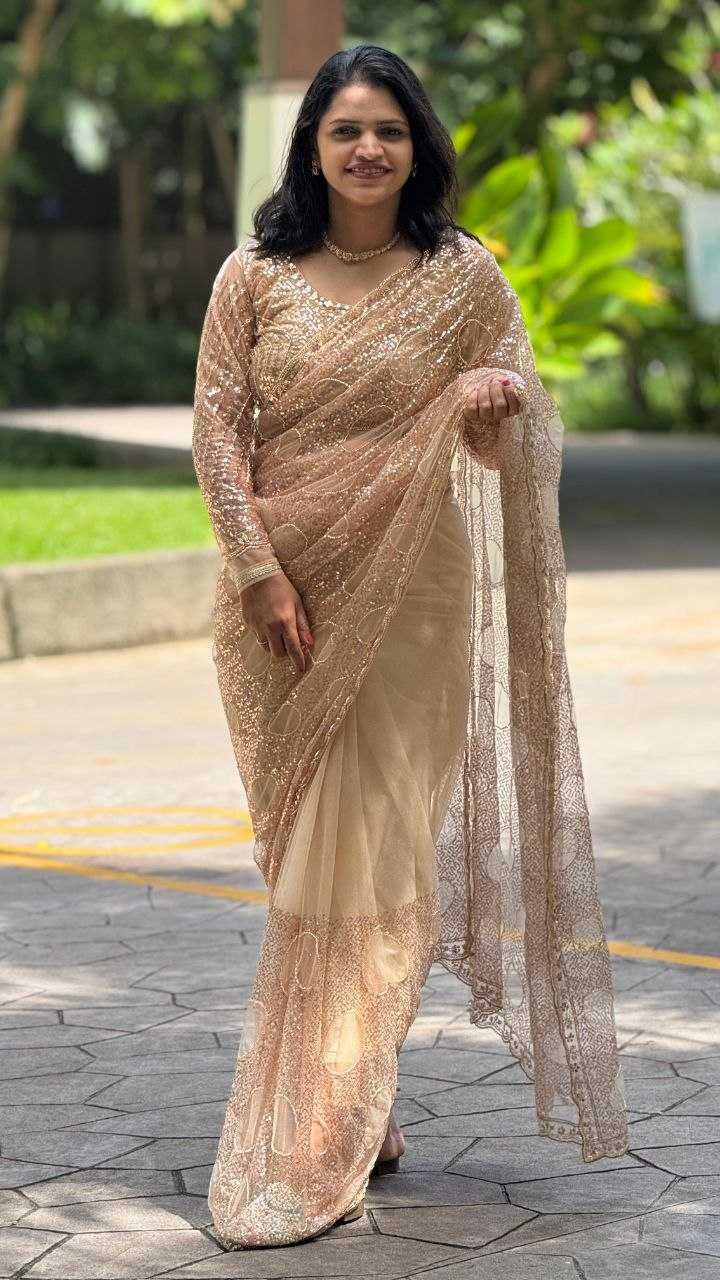 Soft Net Sequence Saree 107