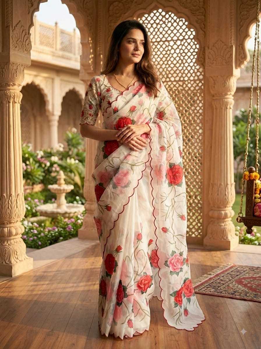 Tabby Silk Printed Saree 110