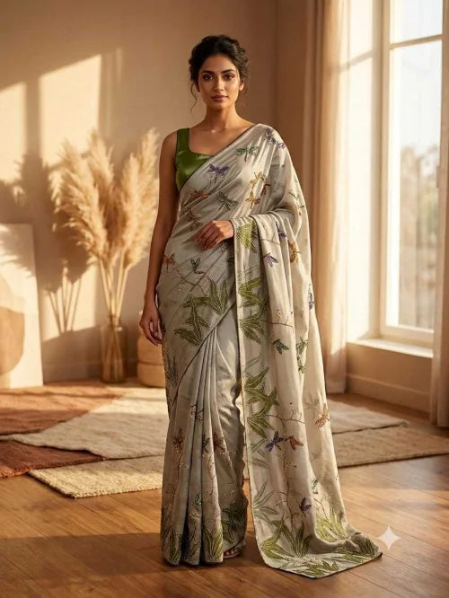 Tabby Silk Printed Saree 117