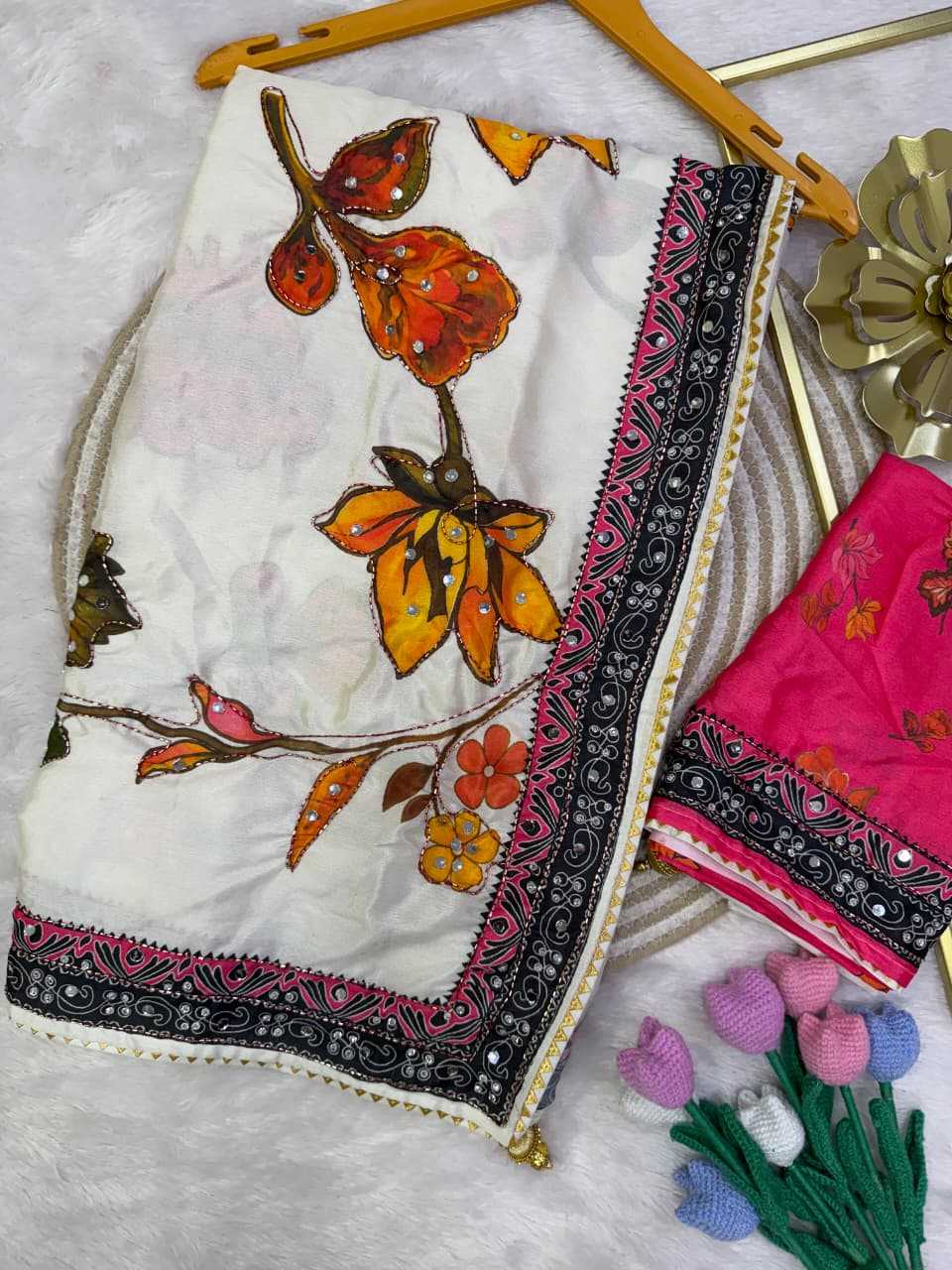 Chinon Silk Sequin Saree