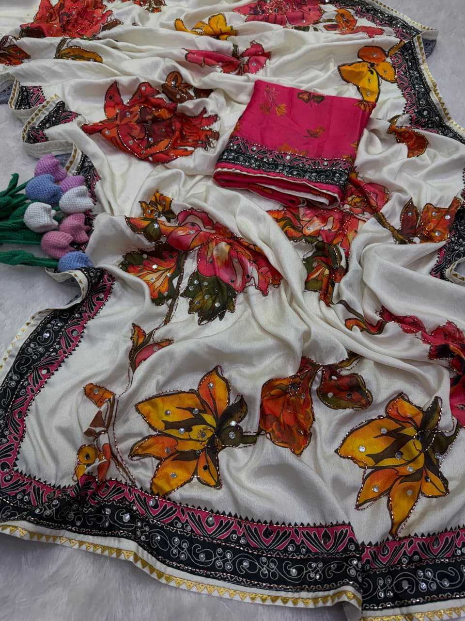 Chinon Silk Sequin Saree