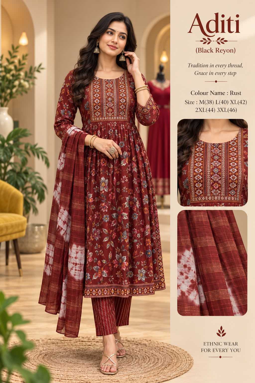 Aditi Reyon Cotton Designer Kurti