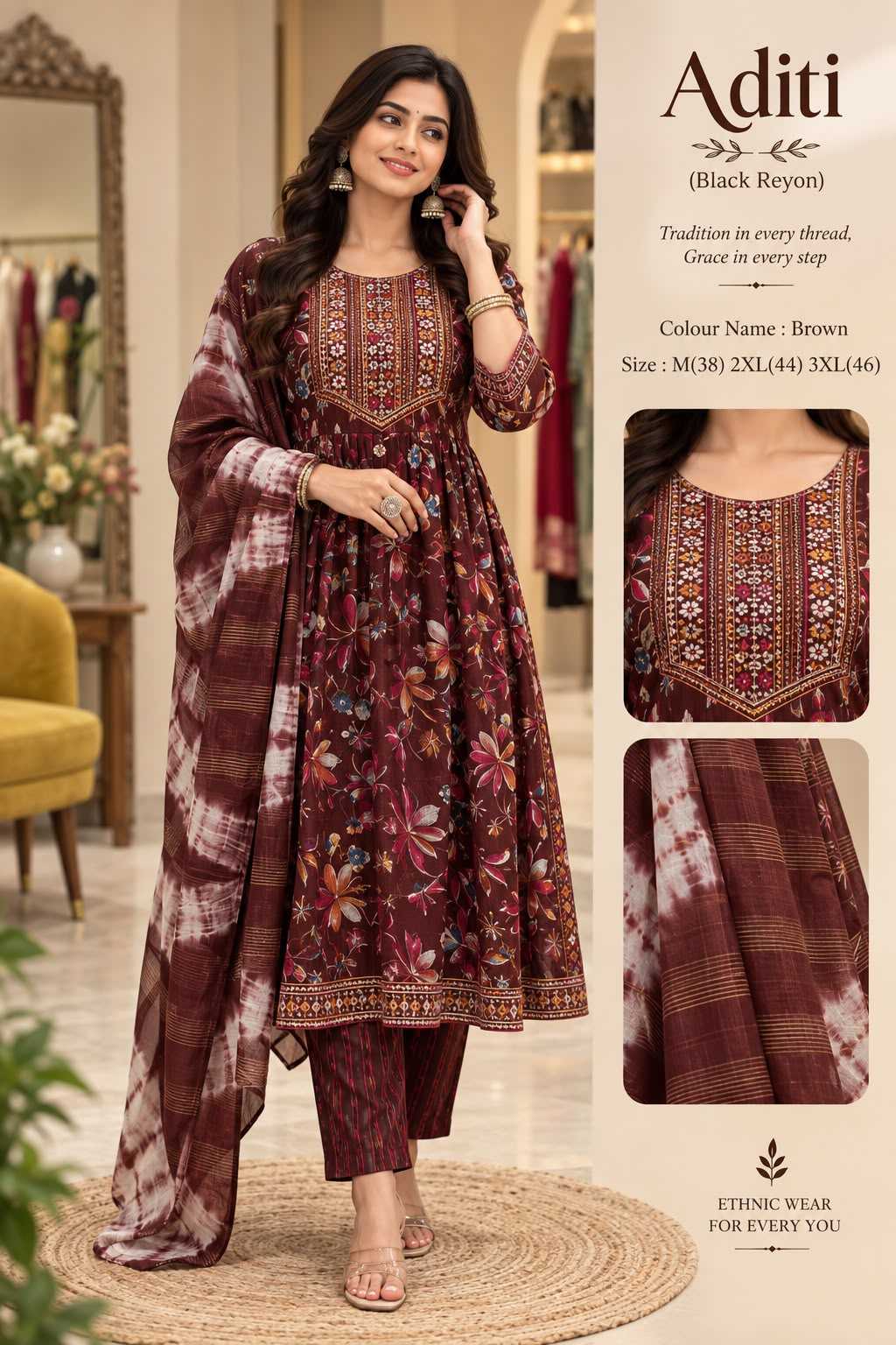 Aditi Reyon Cotton Designer Kurti