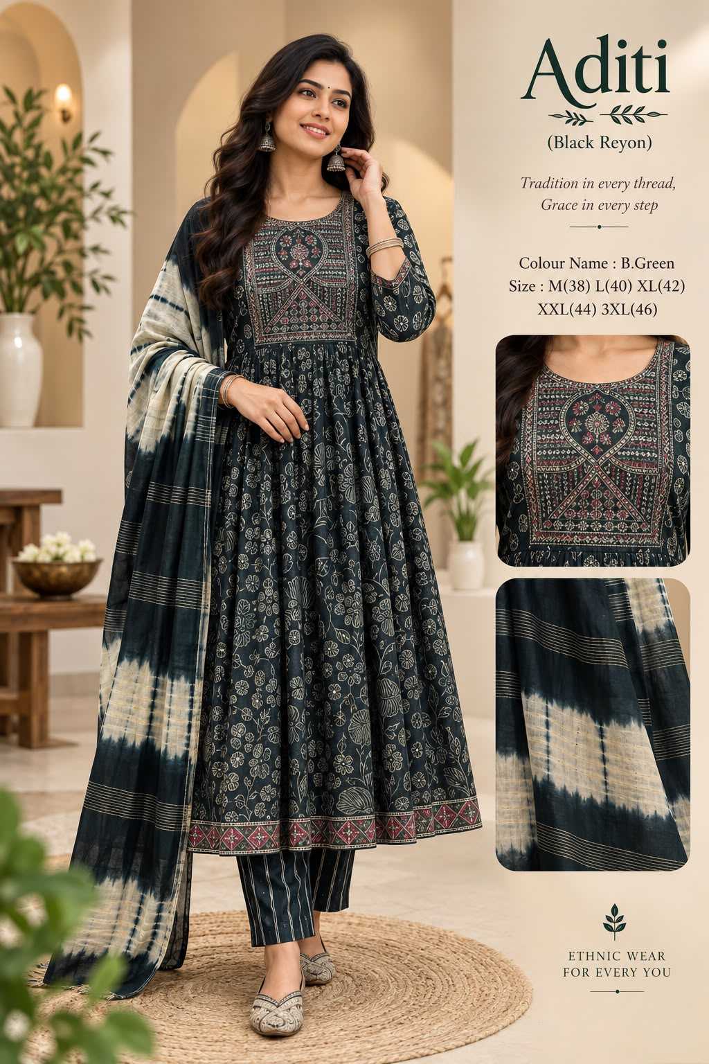 Aditi Reyon Cotton Designer Kurti