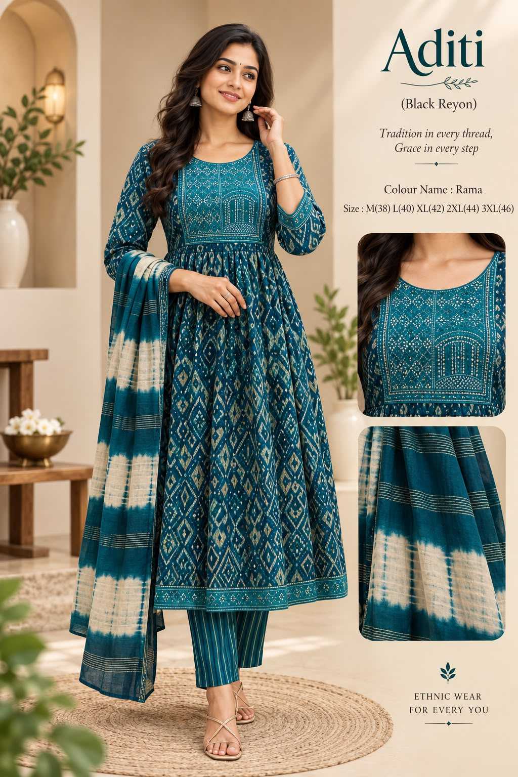 Aditi Reyon Cotton Designer Kurti