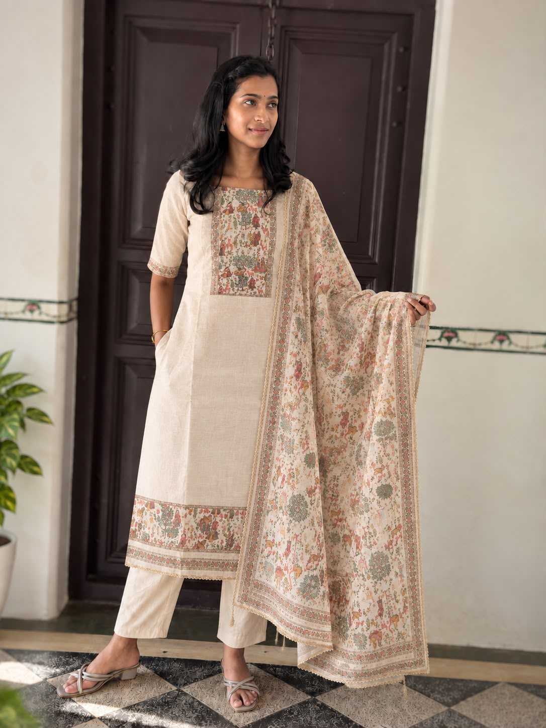 Delicate Linen Party Wear Kurti