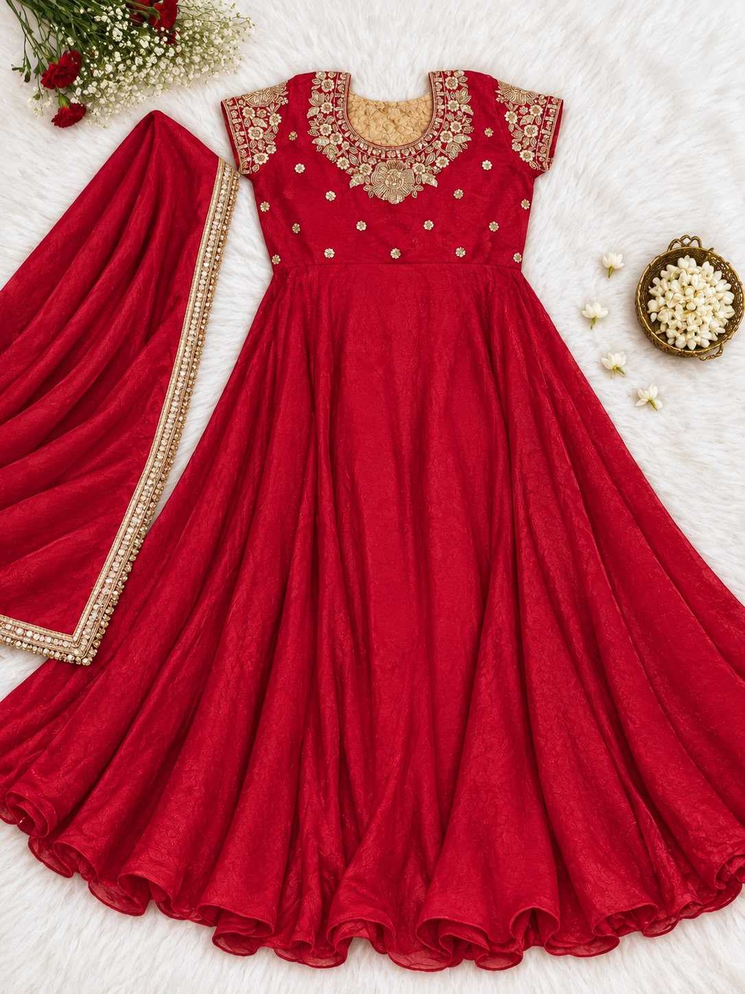 Heads Crush Silk Anarkali Suit