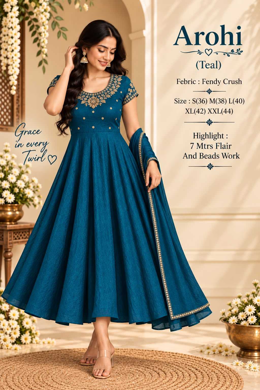 Heads Crush Silk Anarkali Suit
