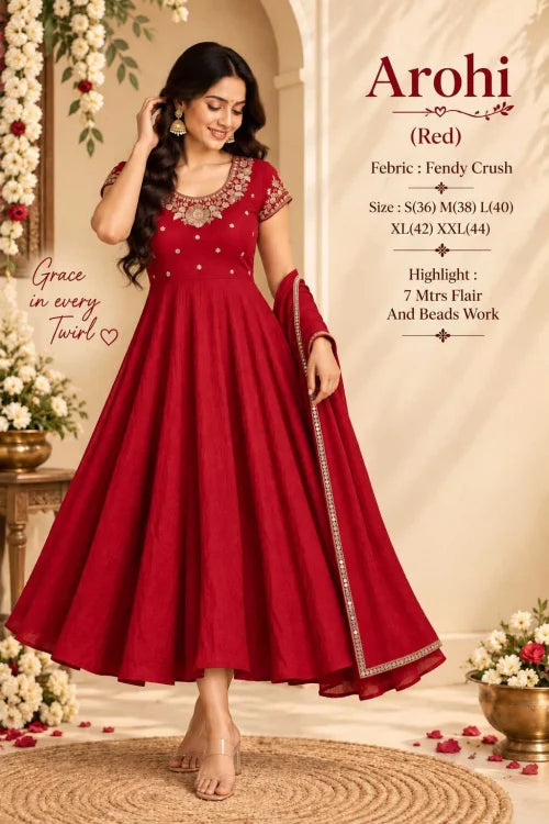 Heads Crush Silk Anarkali Suit