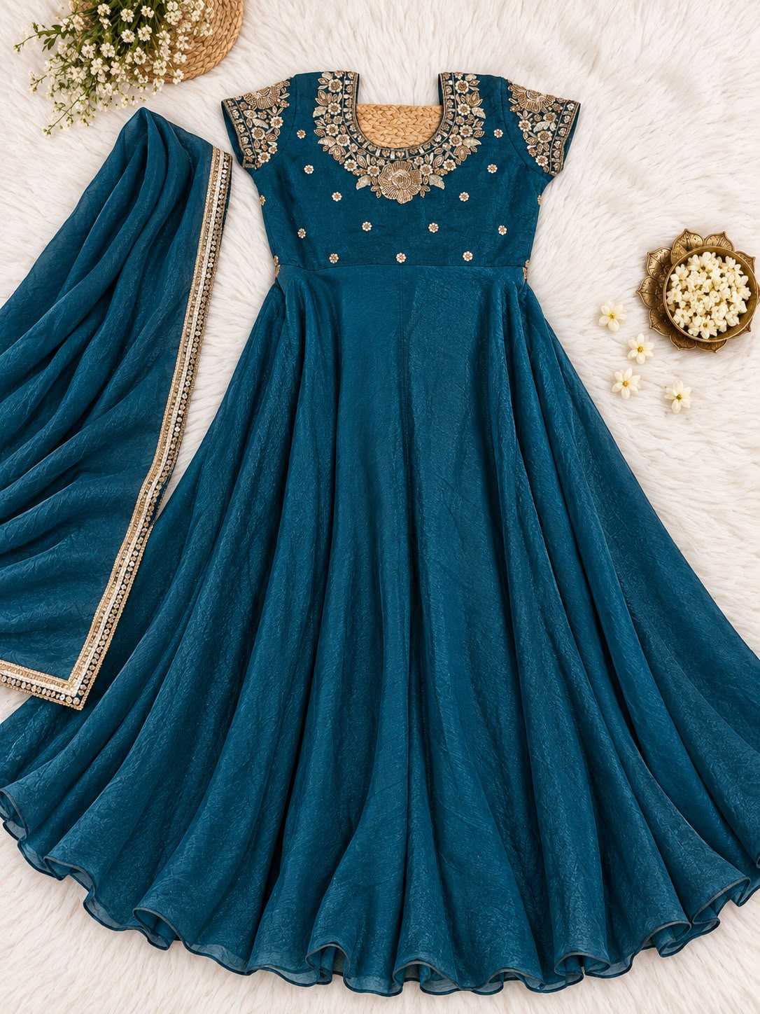 Heads Crush Silk Anarkali Suit
