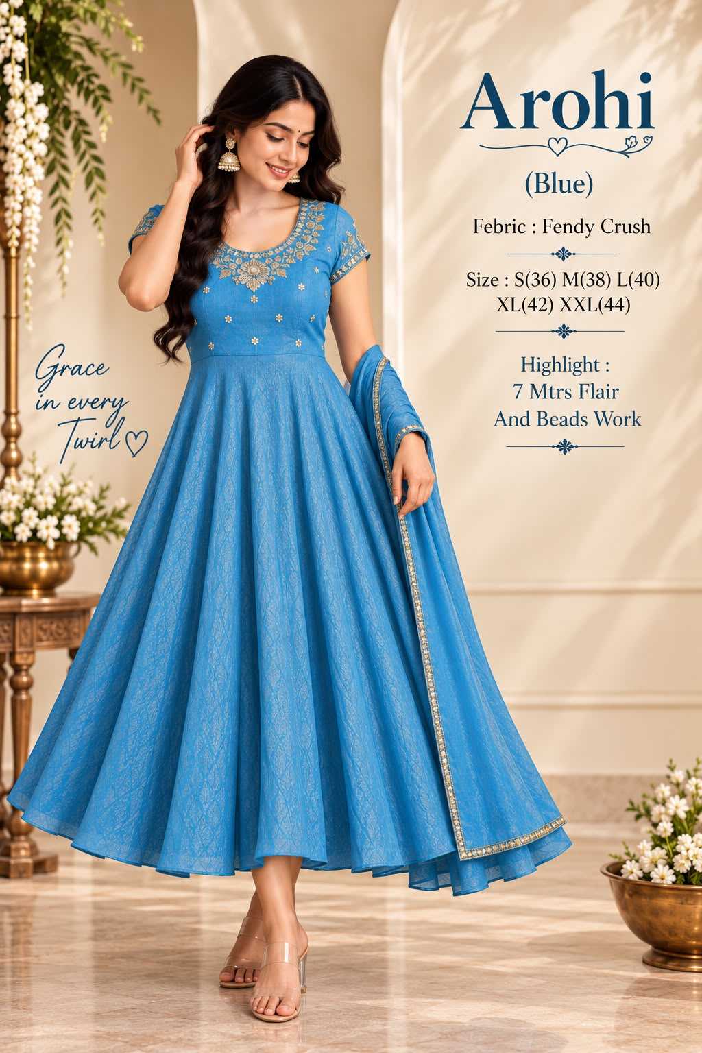 Heads Crush Silk Anarkali Suit