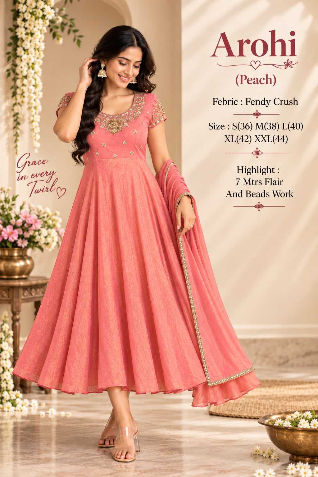 Heads Crush Silk Anarkali Suit