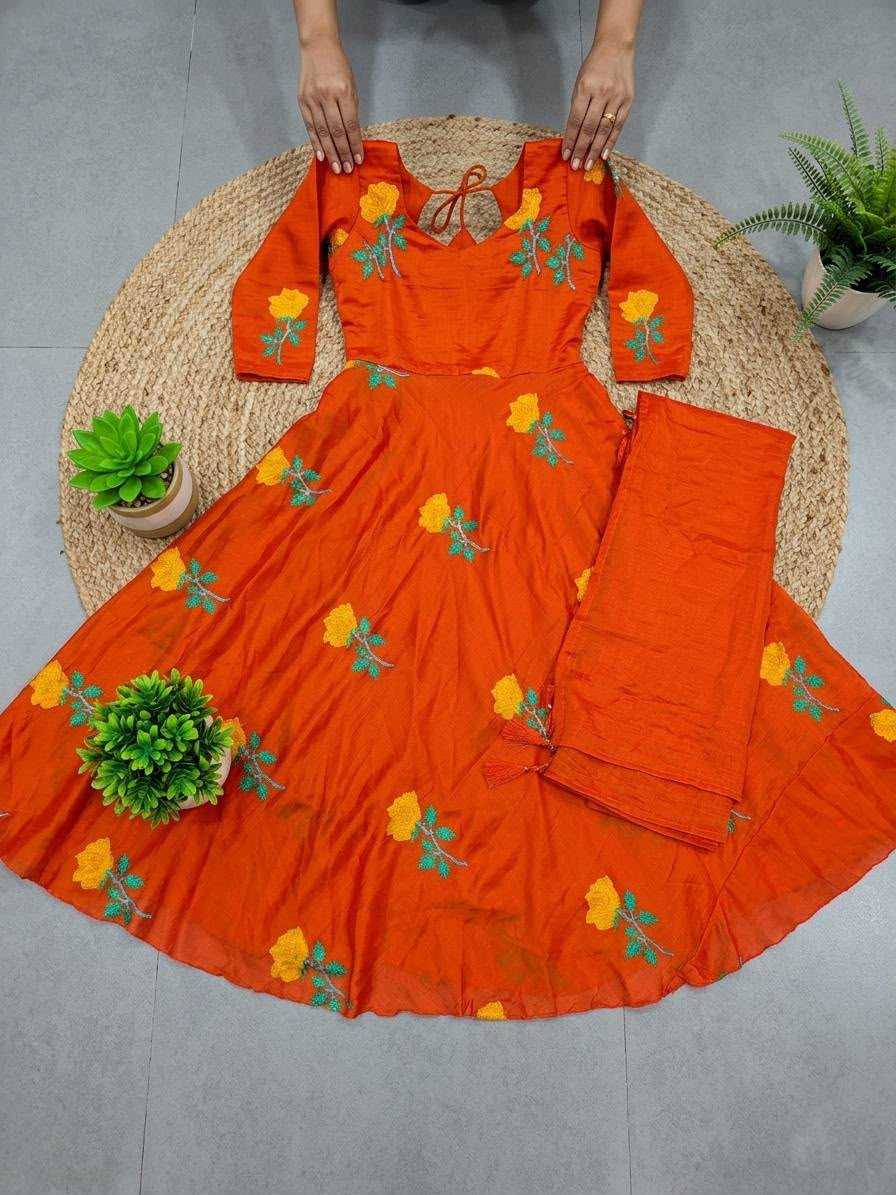 Tisha Vichitra Silk Embroidery Gown