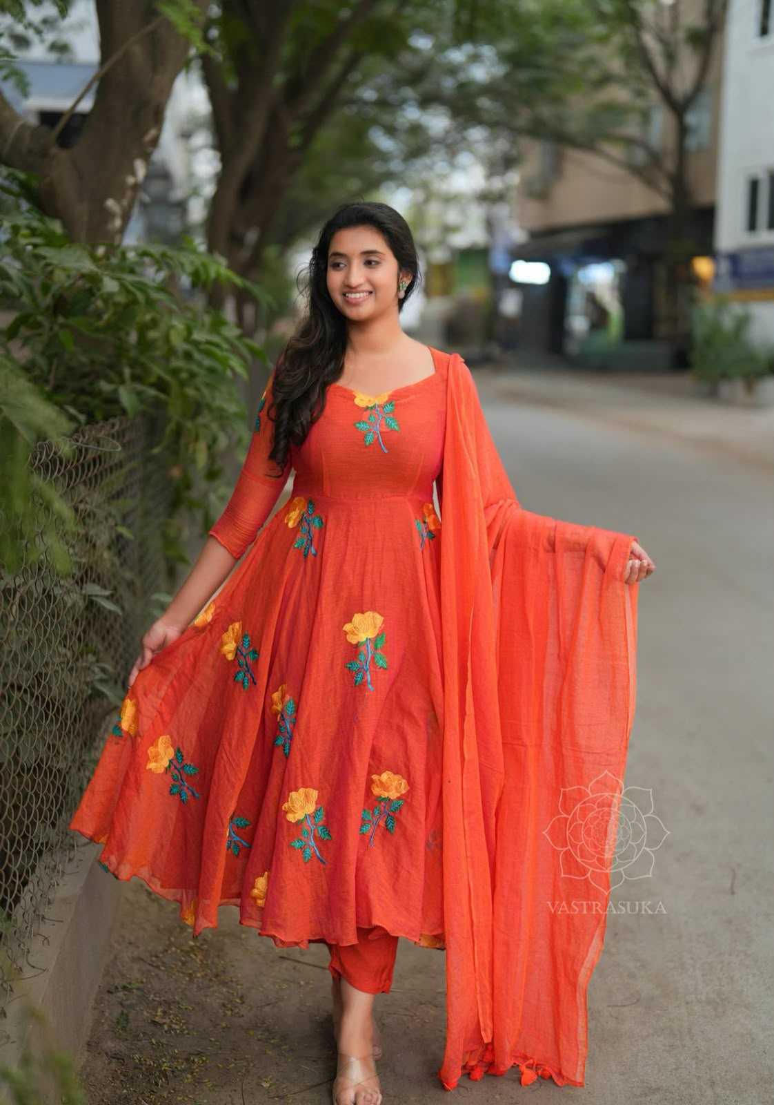 Tisha Vichitra Silk Embroidery Gown
