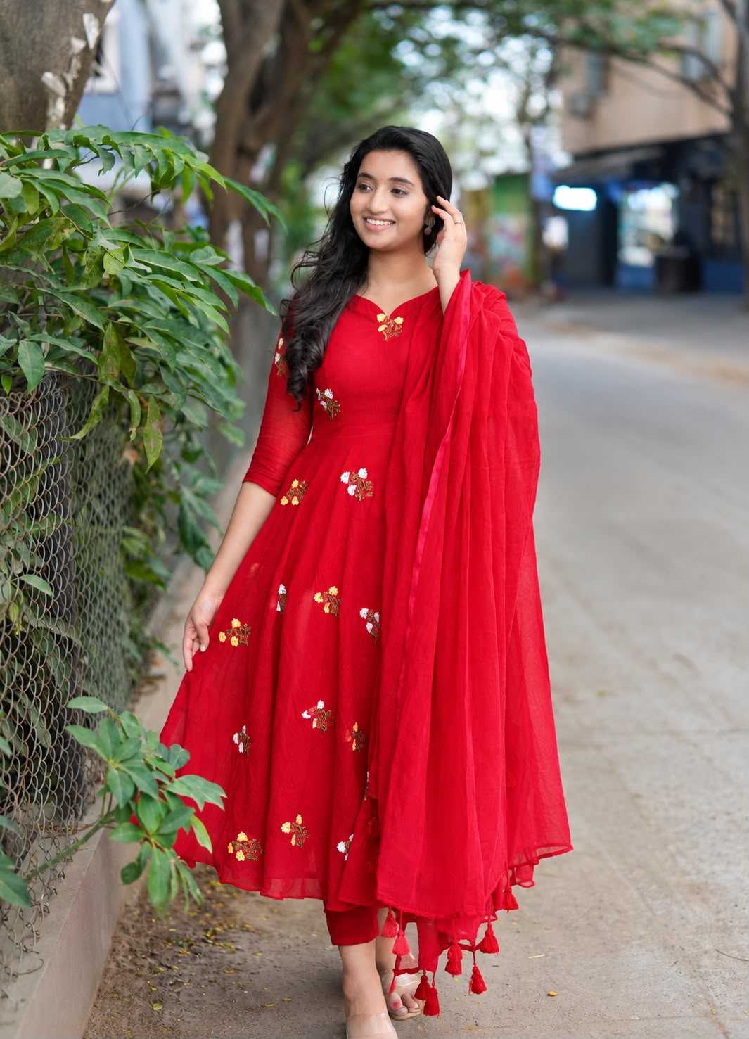 Tisha Vichitra Silk Embroidery Gown