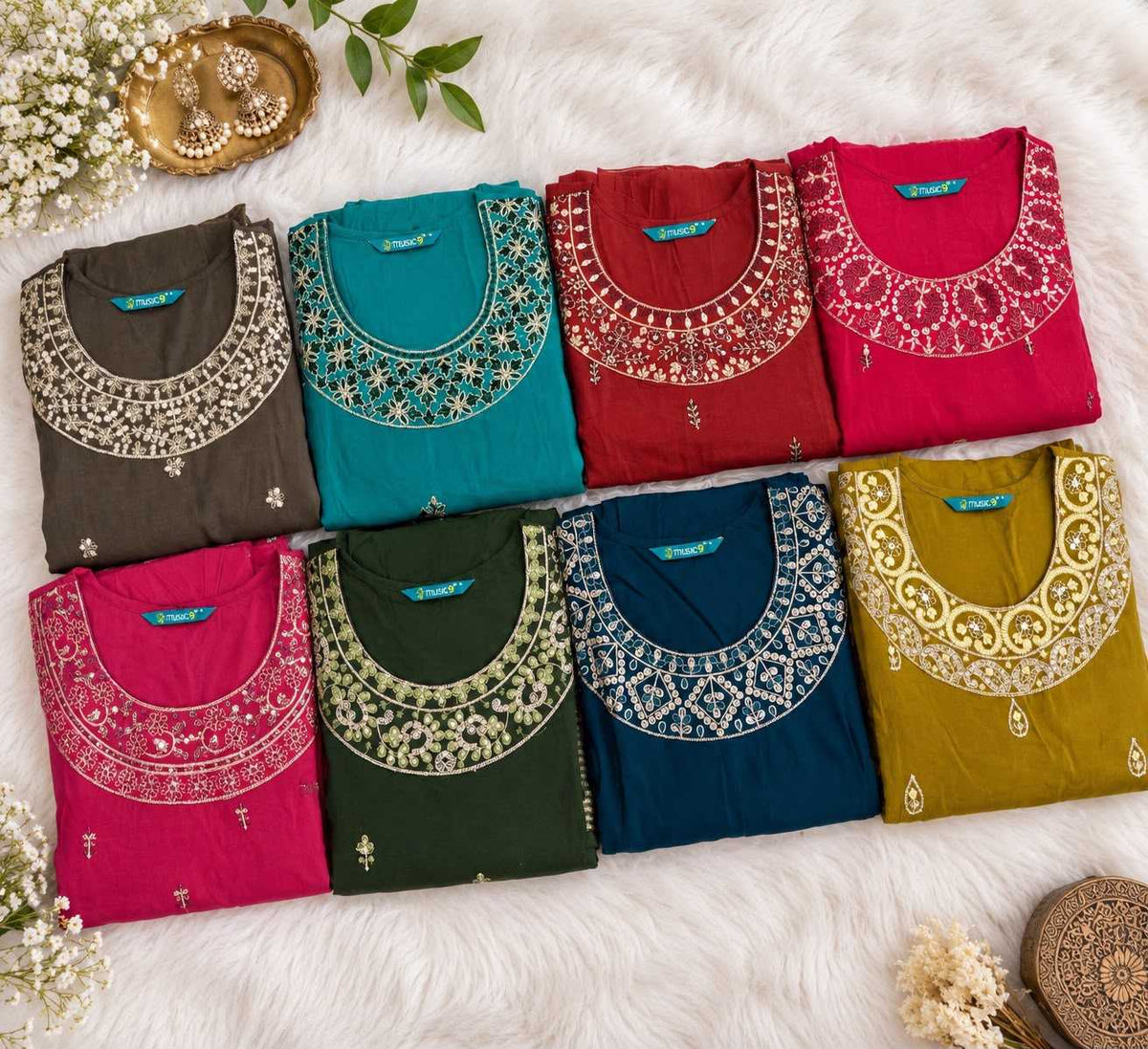 Vaishali Chanderi Silk Embroidery Suit in Sea Blue