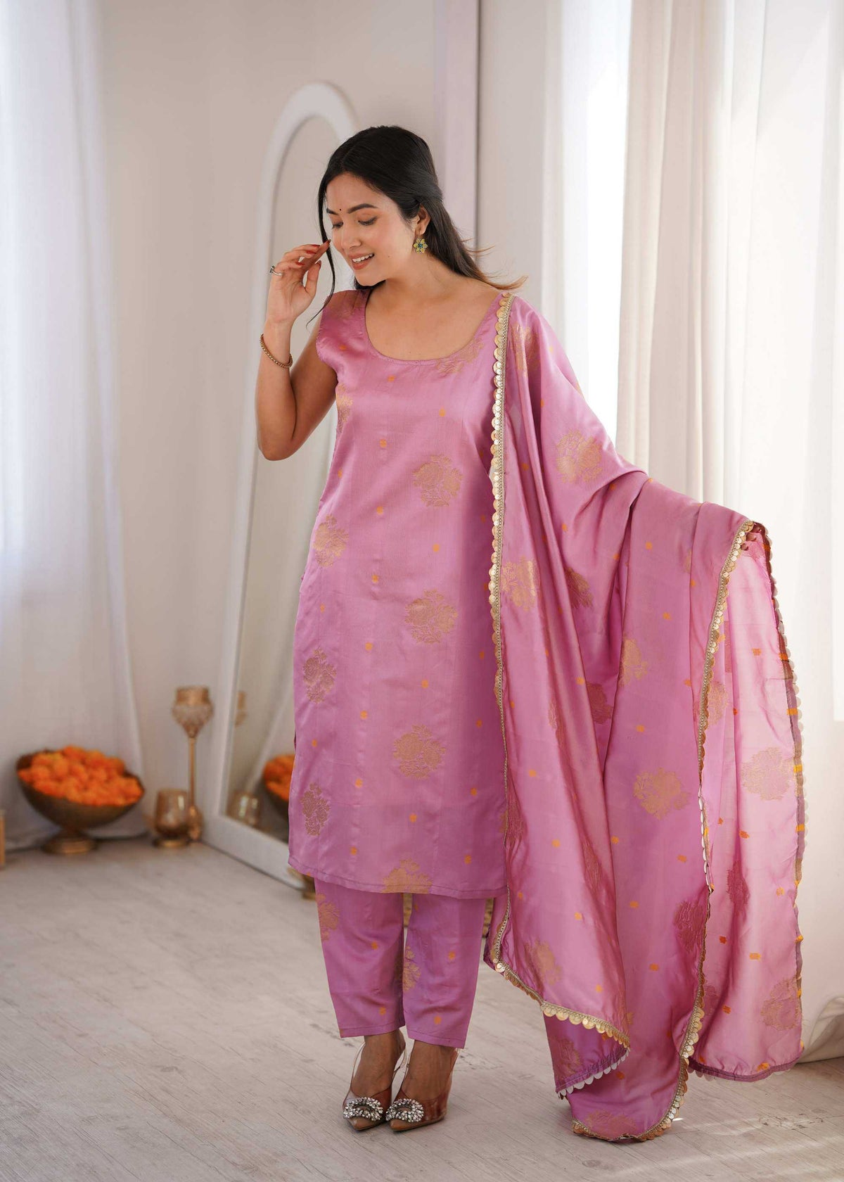 Soft Silk Designer Kurti in Navy Blue