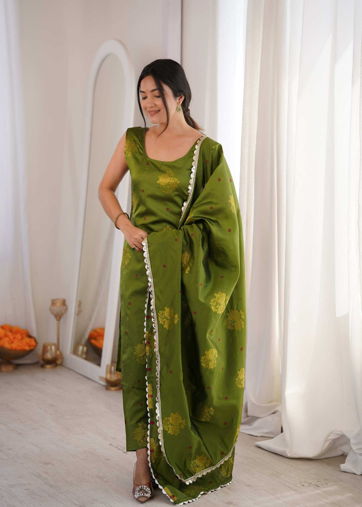 Soft Silk Designer Kurti in Navy Blue