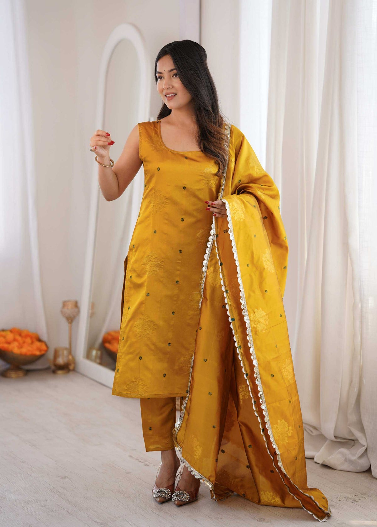 Soft Silk Designer Kurti in Navy Blue