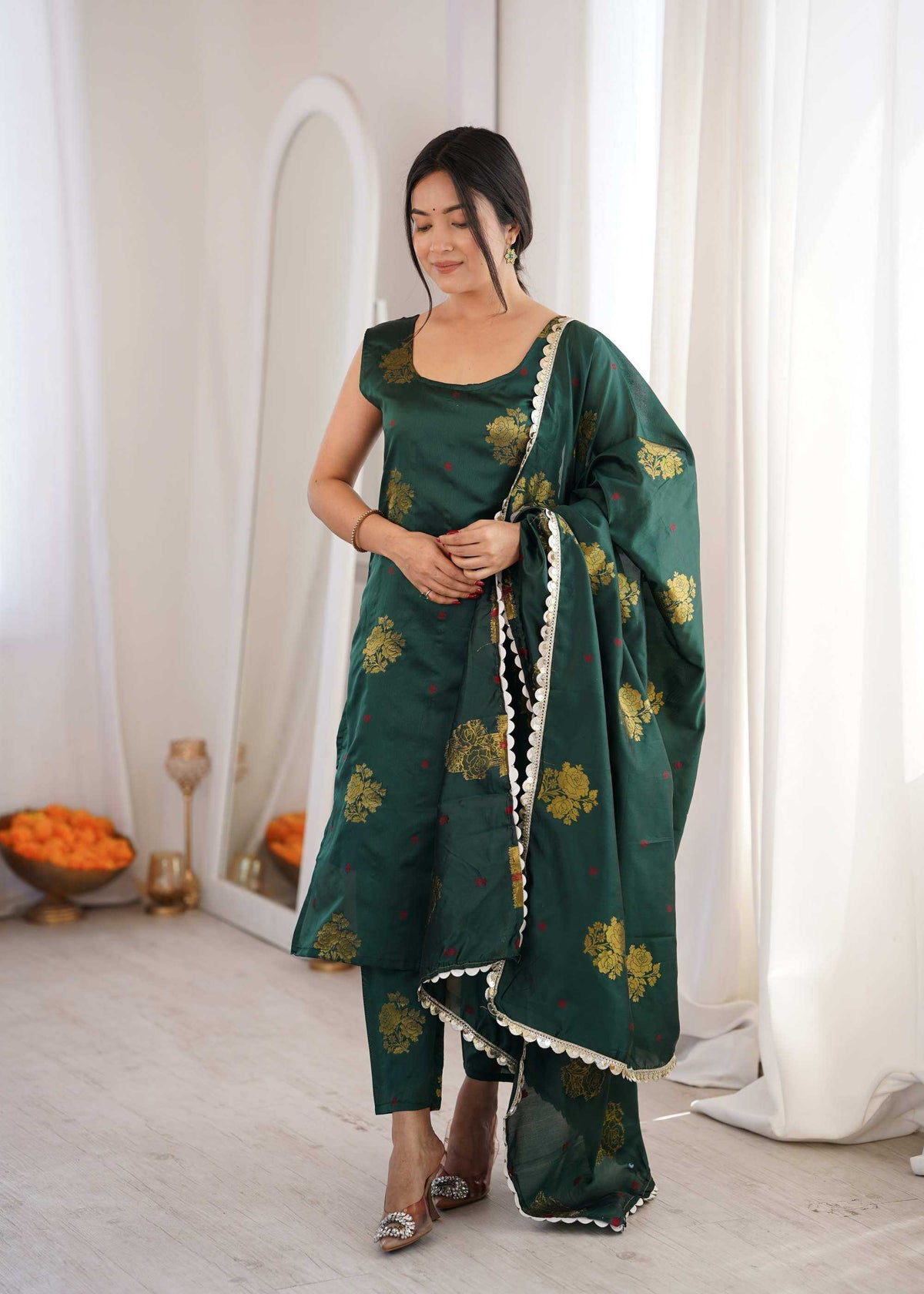 Soft Silk Designer Kurti in Navy Blue
