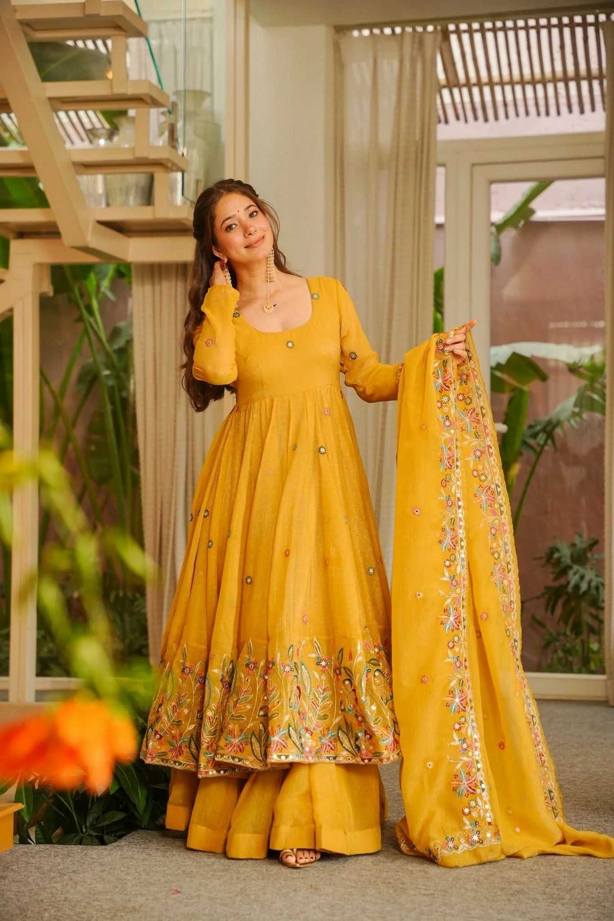 Crush Silk Ladies Suit in Sky