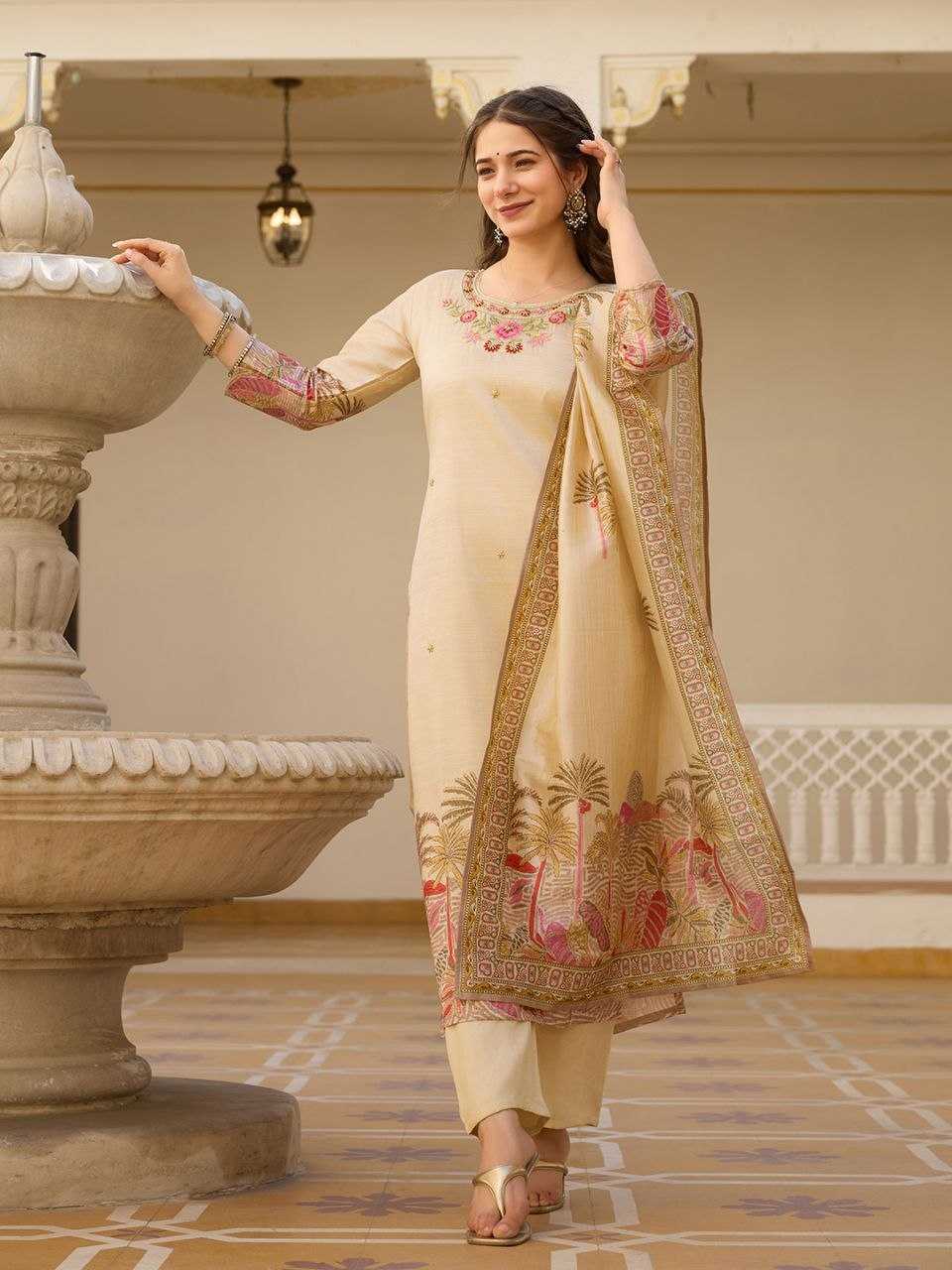 Assam Silk Embroidery Suit